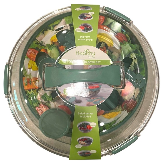 Healthy Eating by CWC 3-In-1 Salad Bowl Set, New - Picture 1 of 3